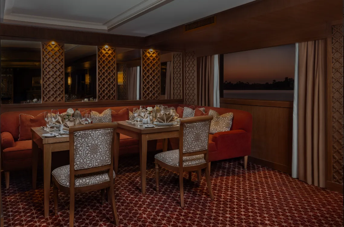 Restaurant aboard the Jaz Elite Senator Nile Cruise Nile cruise
